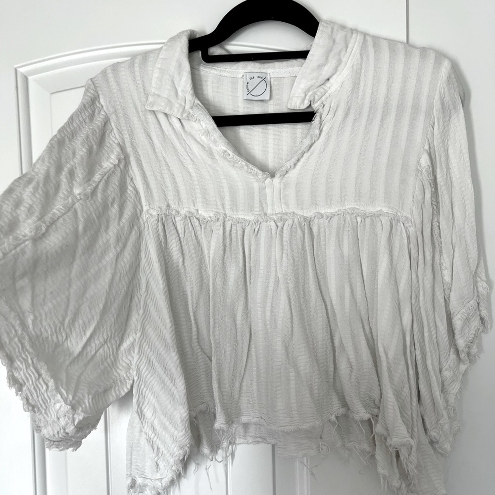 White Cropped, Stringy Top - image 1
